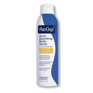imagePanOxyl Acne Banishing Body Spray with 2 Salicylic Acid Pimple Treatment Spray to Clear Stubborn Breakouts 360Degree Spray Nozzle SkinBrightening Niacinamide Vitamin C Witch Hazel Aloe 6 Oz6 Ounce Pack of 1