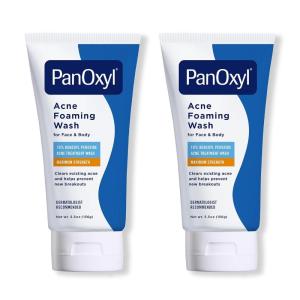 imagePanOxyl Acne Foaming Wash Benzoyl Peroxide 10 Maximum Strength Antimicrobial 55 Oz55 Ounce Pack of 2