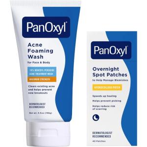 imagePanOxyl Nighttime Duo Bundle  Acne Foaming Wash Benzoyl Peroxide 10 PM Overnight Spot Patches