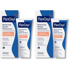 imagePanOxyl PM Balancing Repair Moisturizer with Niacinamide Ceramides and Cica Hydrating Face Moisturizer Acne Prone Skin and Dry Skin NonComedogenic Night Face Moisturizer 3 oz3 Fl Oz Pack of 2